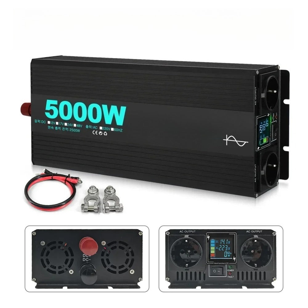 GreenZech DM Pure Sine Wave Inverter | 4000W 5000W 6000W Peak | 12V 17V 24V 48V to 220V AC Converter