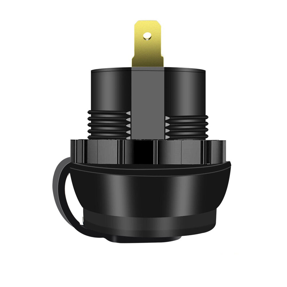 Dual USB Charger Quick Charge Socket Adapter Power Outlet With Voltmeter Display For Car Motorcycle Boat