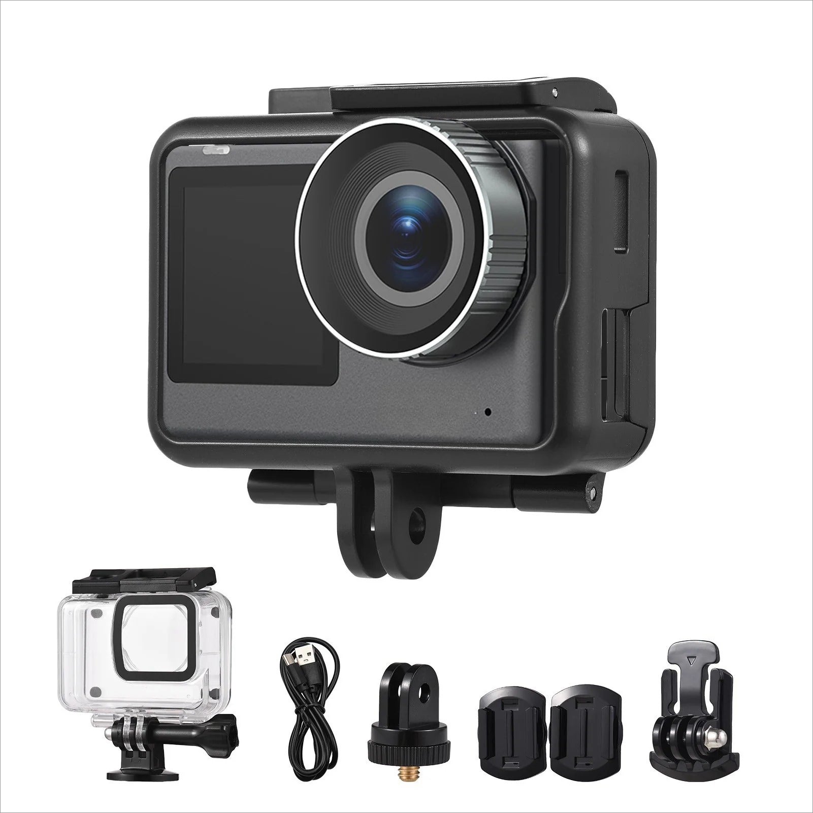 Dynamic 4K 20MP Dual Touch Action Camera - Waterproof, Anti-Shake, Live Stream, Capture Every Moment