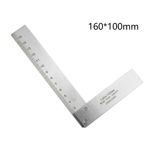 High Precision Stainless Steel Right Angle Ruler with Laser Etched Scale for Woodworking & Carpentry - 90 Degree Angle