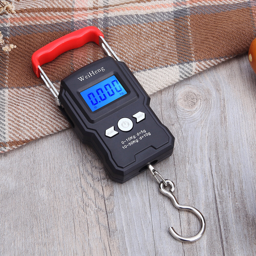 Portable 50Kg/10g LCD Digital Display Backlight Hanging Hook Scale Double Accuracy Fishing Travel Mini Electronic Weighing Express Scale