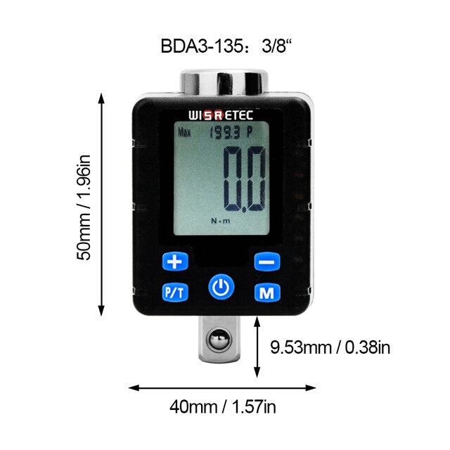Digital Torque Wrench 0.3-340 Nm Adjustable Torque Meter Adapter Professional Electronic Torque Wrench Inspection Repair Tools
