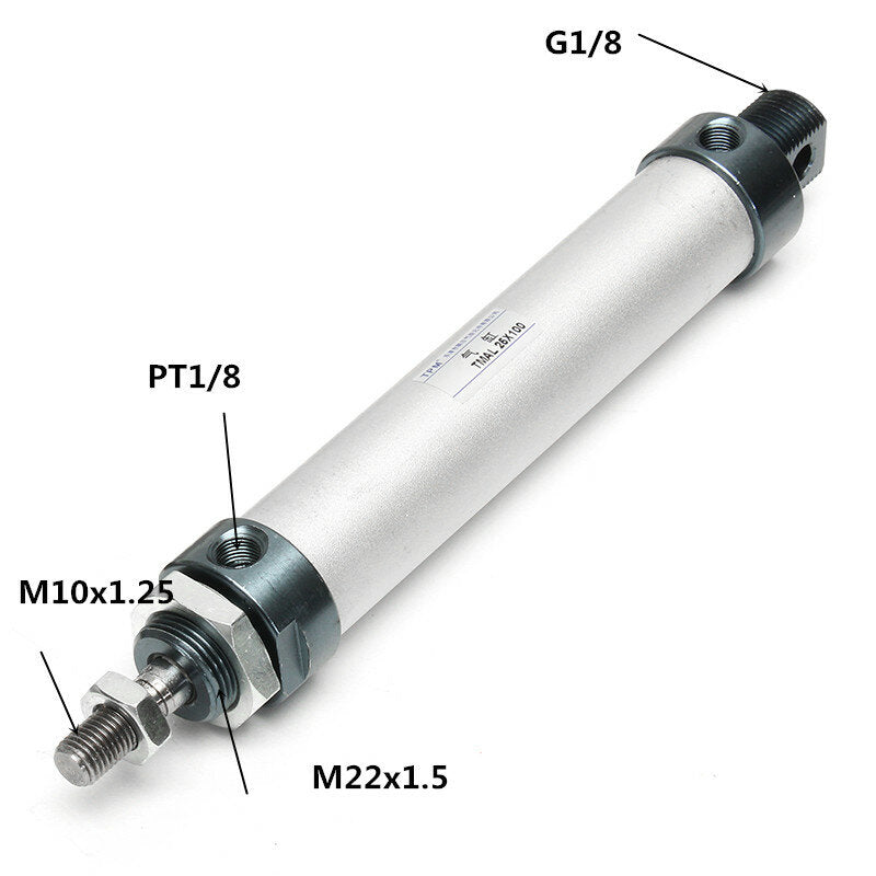 25mm Bore 100mm Stroke Double Acting Mini Pneumatic Air Cylinder