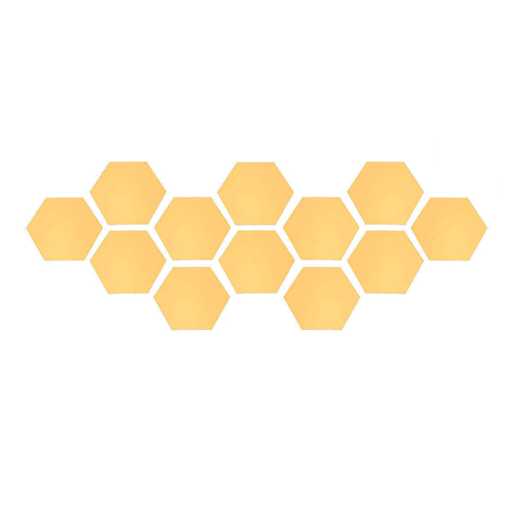 12Pcs 3D Wall Stickers DIY Mirror Hexagon Vinyl Removable Decal for Home Living Room Art Decoration