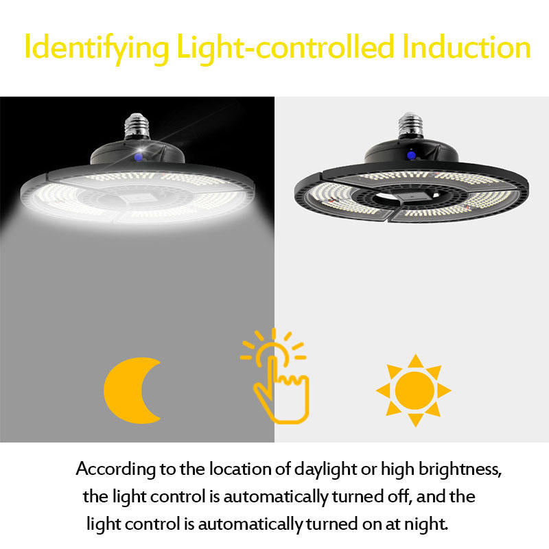 E27 Light Sensor LED Bulb  Deformable Folding Garage Lamp Warm White Indoor Outdoor Lighting AC220V