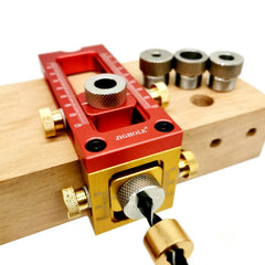 Aluminum Alloy 2-in-1 Screw Jig Adjustable Pocket Hole Drill Guide for Woodworking - 4/5 Drill Sleeves Included