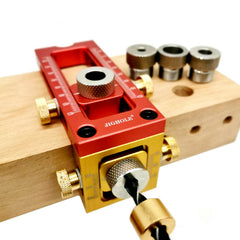 Aluminum Alloy 2 in 1 Screw Jig Adjustable Cross Dowel Drill Guide Woodworking Pocket Hole Jig