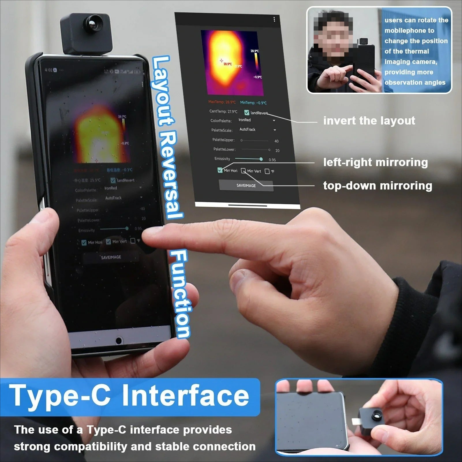 GreenZech Mobile 1000 | Smartphone Thermal Imaging Camera | -20°C to 1000°C Range | Portable Infrared Imager for Android