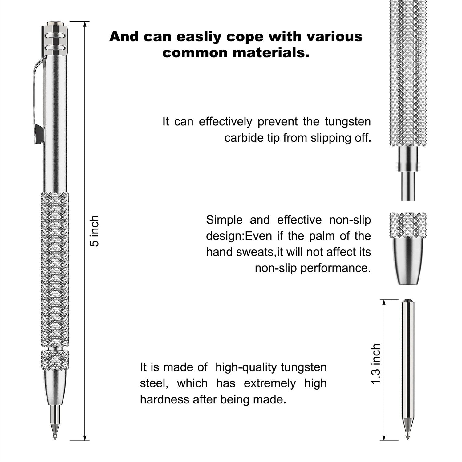 Tungsten Carbide Scriber Set - 2 Tools, 10 Replacement Tips, Magnetic, Durable Aluminium, Ergonomic Design, 15cm