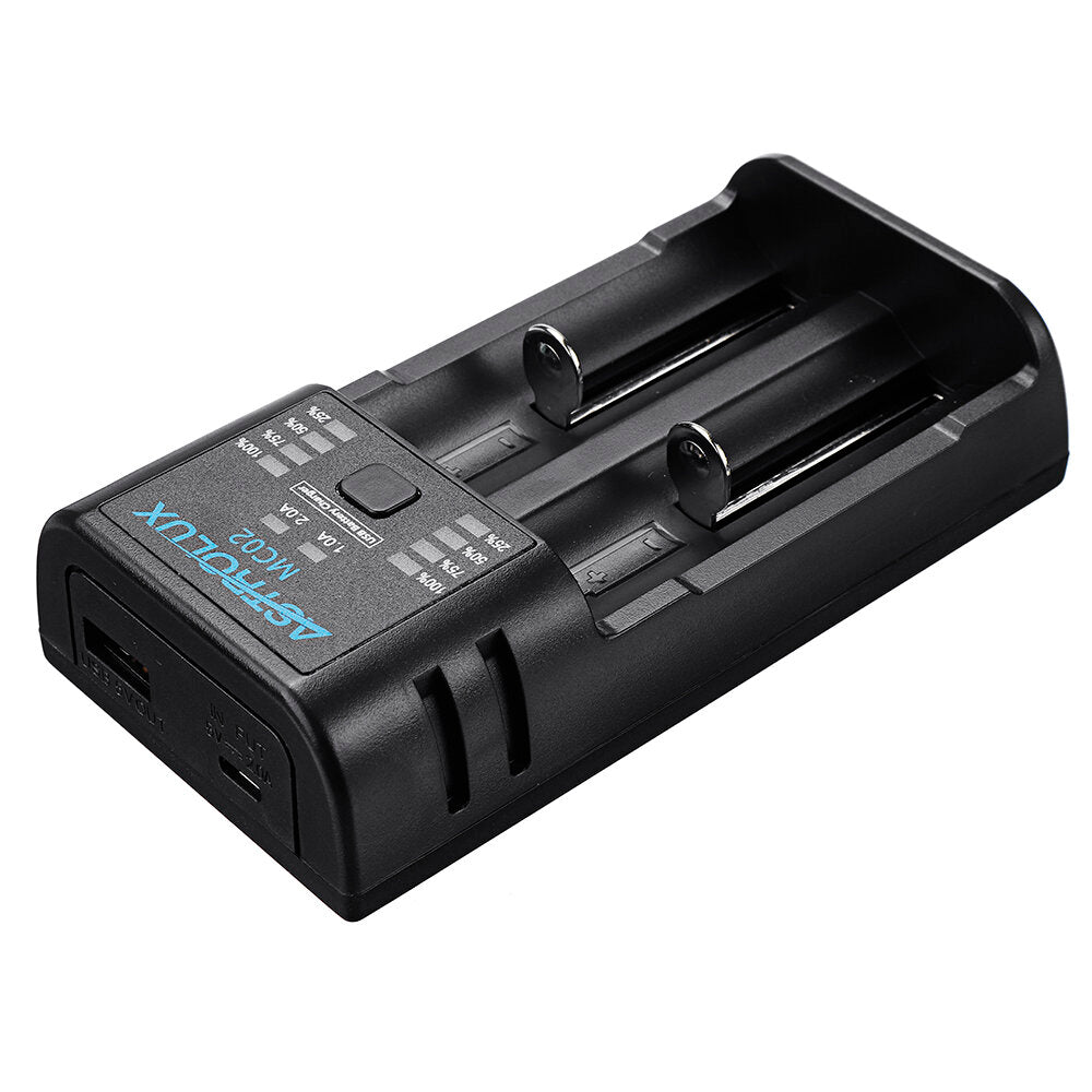 2 in1 USB Charging Mini Battery Charger Portable Mobile Phone Power Bank Current Optional Charger For 18650 21700 26650 Li-ion Battery