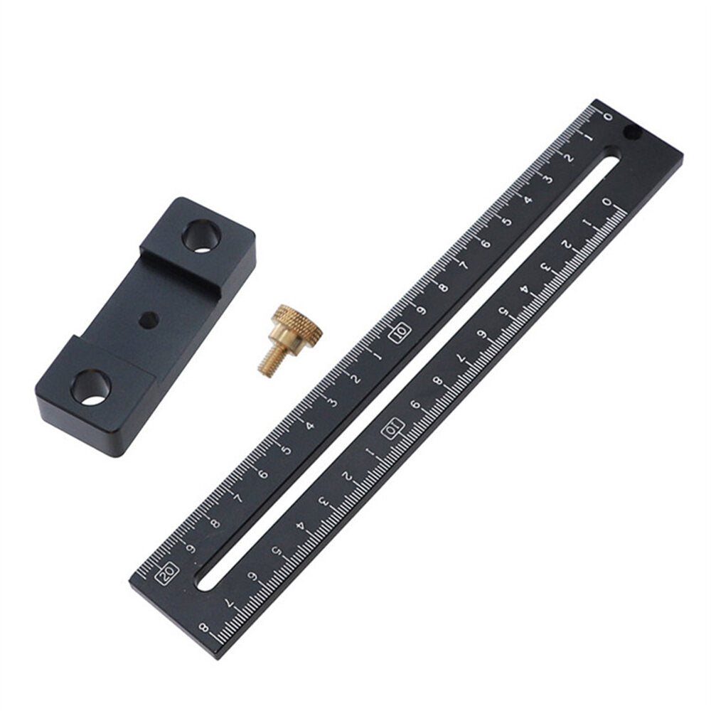 Aluminum Alloy Metric Line Scribe Ruler - 180/280mm T-Ruler for Woodworking Marking and Positioning