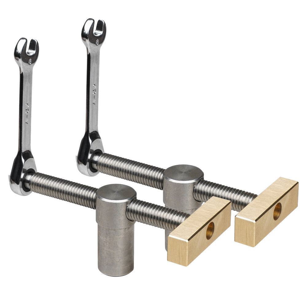Woodworking Table Vice Clamp - Durable Brass & Stainless Steel, 19mm/20mm, Ratchet Mechanism, 1/2 PCS Options