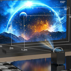 Smart 4K Portable LED Projector, 1080P, Wifi, Remote, Electronic Focus, Keystone Correction, Built-in Speaker, Home Theater