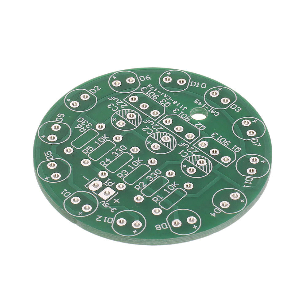 10pcs DIY Blue LED Round Flash Electronic Production Kit Component Soldering Training Practice Board