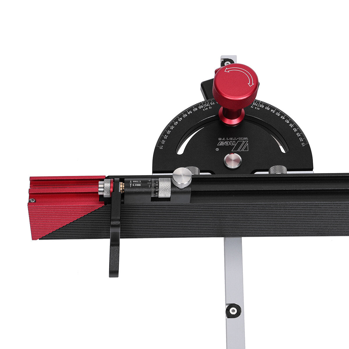 Adjustable Woodworking Tool with Laser Scale, Ergonomic Design, 15-90° Angles, Safe Push Handle, Compatible with Saws & Carvers