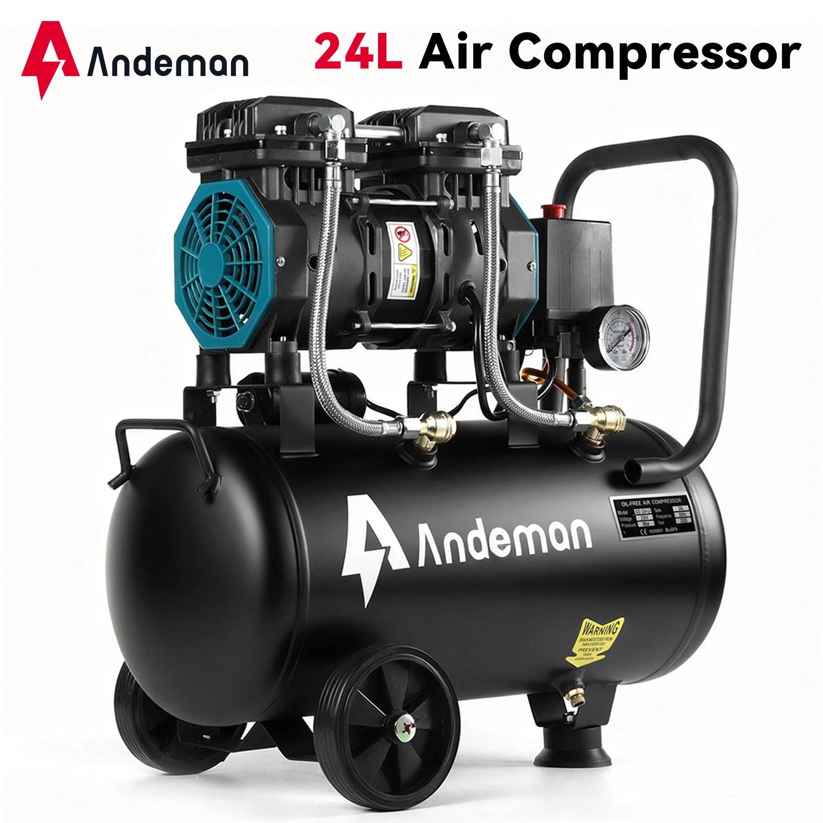1200H-24 air compressor, oil-free, quiet, low-frequency 230V, 50HZ, 24L, 150W, custom model, high efficiency and low noise