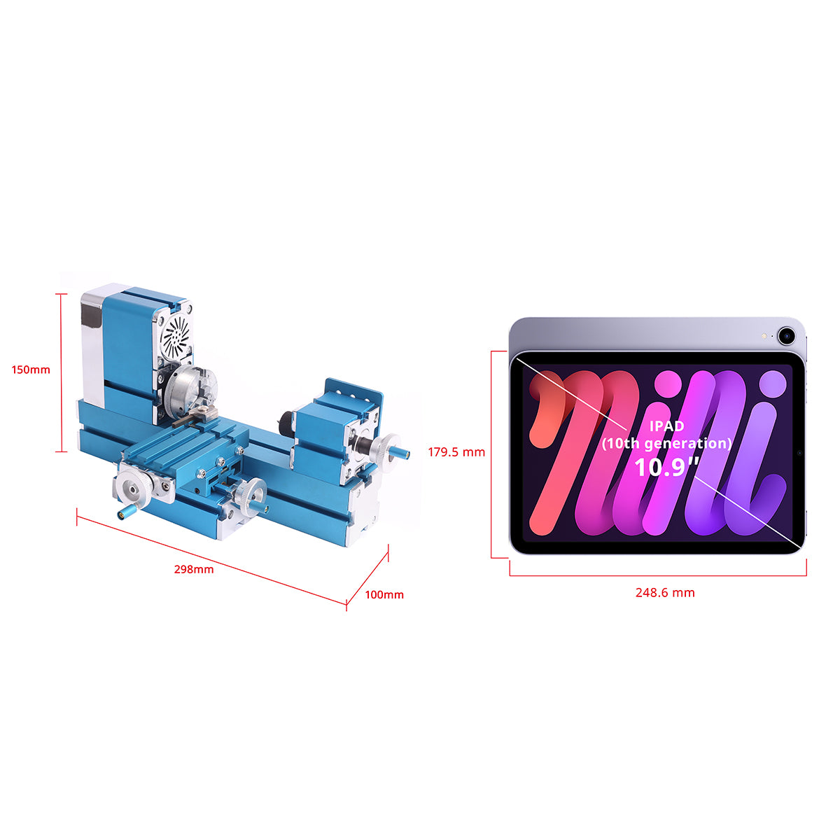 60W 20000rpm Universal Mini Wood Lathe Machine Wood Turning Lathe Motorized Metalworking DIY CNC Tool