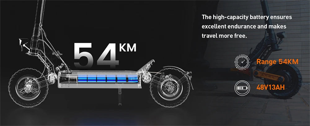 Electric Scooter 48V 13Ah 600W Recommended Top Speed 25KM/H 10inch Folding Moped Electric Scooter 54KM Mileage Max Load 120Kg