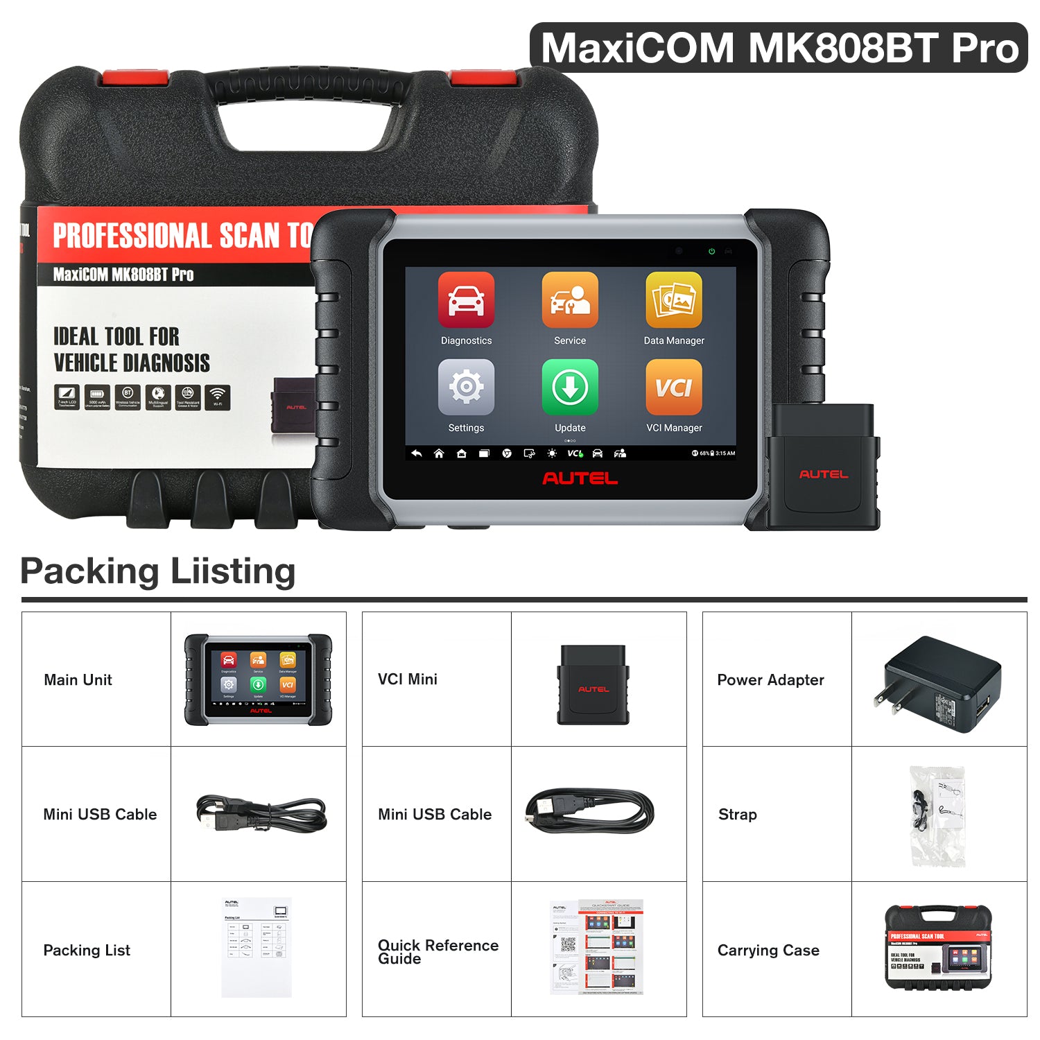 Car Bi-directional Diagnostic Tools OBD2 Scanner Code Reader All System Diagnosis PK MX808S MK808S