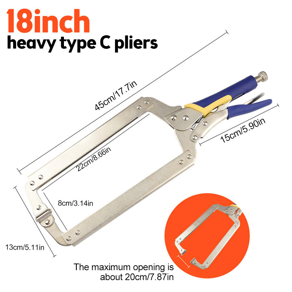 Durable Adjustable C-Clamp Set, 6-18 inches, High Carbon Steel, Comfortable Handle, Versatile for Various Applications