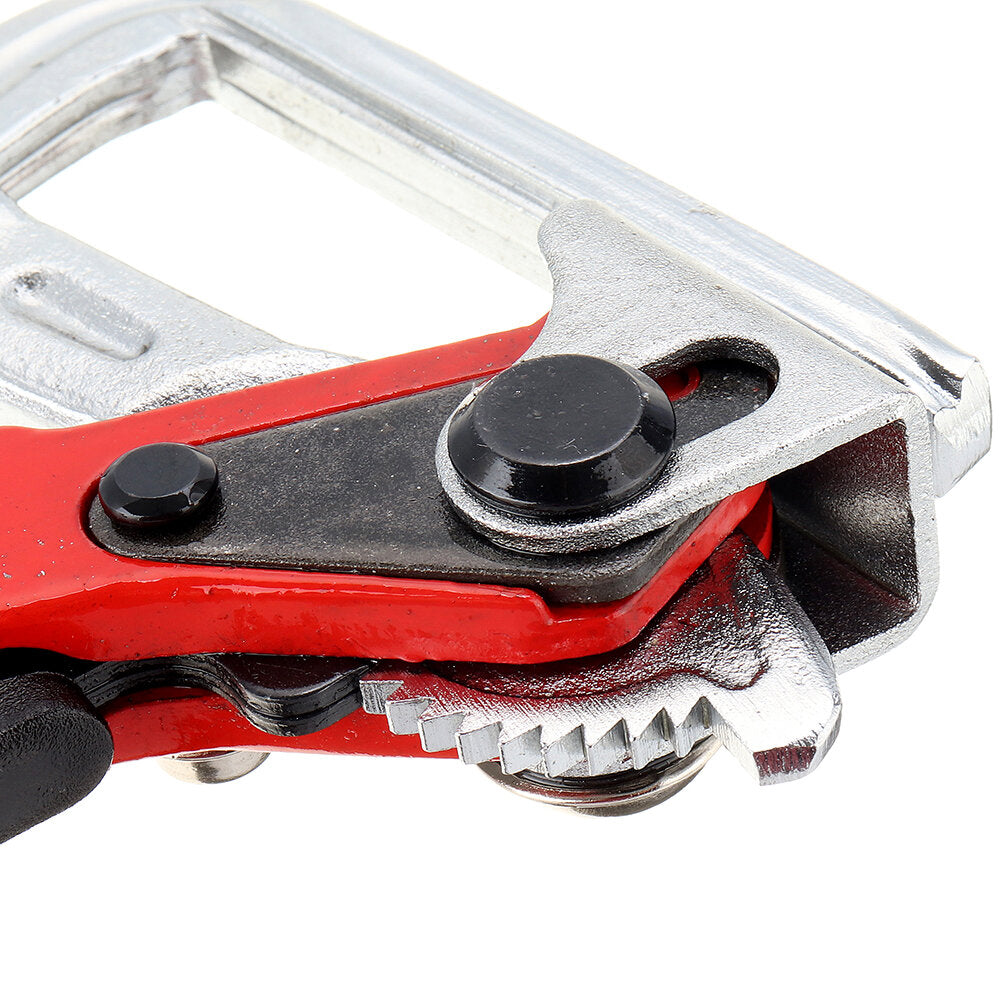 Forging Rail F Clamp - Quick Fixation Tool for MFT Table & Guide Rails - Metal, Red/Silver, Ideal for Woodworking DIY
