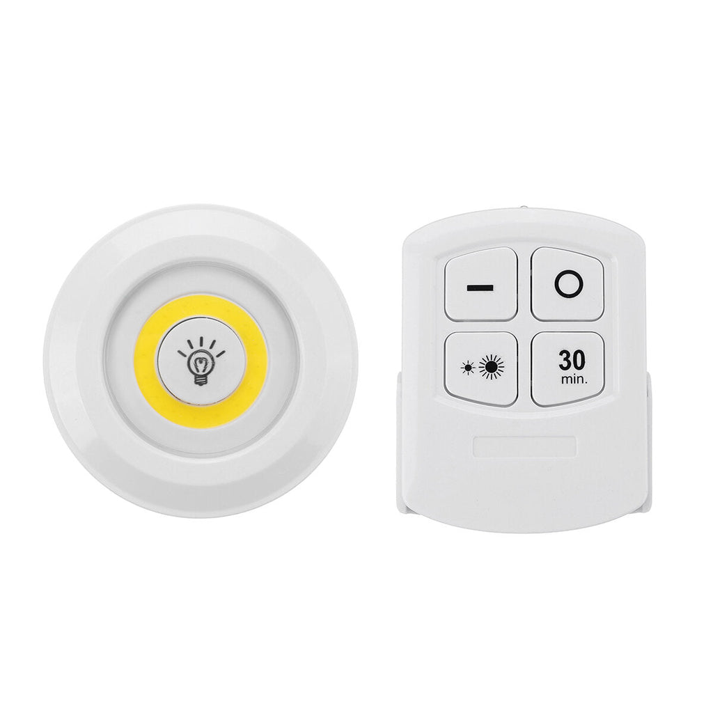 1/3PCS Under Cabinet Lights Closet Kitchen Counter COB Puck Light+Remote Control