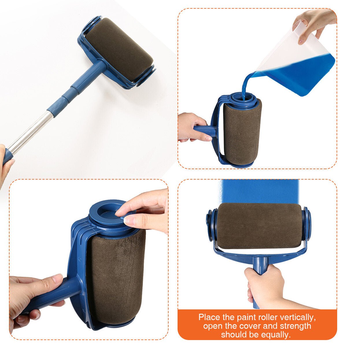 6 Pcs Professional Paint Roller Refillable Paint Roller Painter Set