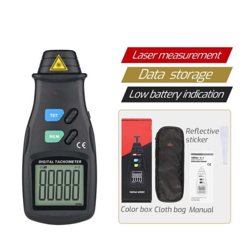 2.5~99999 RPM Digital Tachometer LCD Display Non-Contact Digital Laser Tachometer Speed Meter