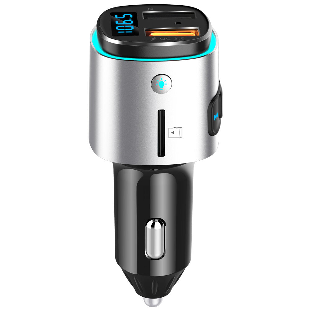 Car Bluetooth FM Transmitter QC 3.0 USB Car Charger Colorful LED Light Bluetooth Audio Adapter Music Play Hands Free Calls