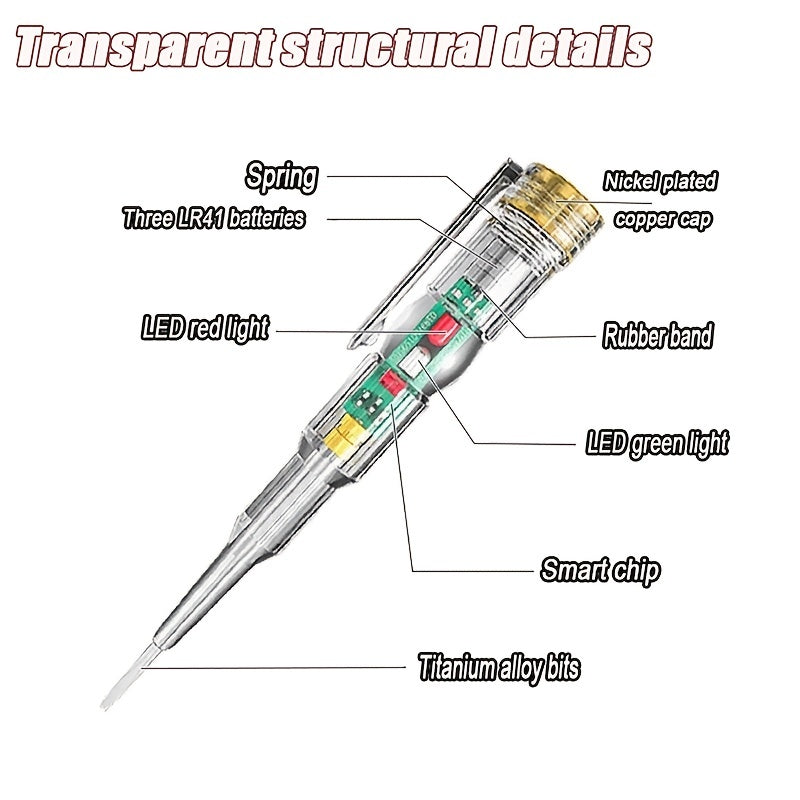 Intelligent Voltage Tester Pen 24-250V AC Non-contact Induction Testing