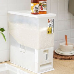 15Kg Plastic Cereal Dispenser Storage Box Kitchen Food Rice Grain Container Organizer for Kitchen Grain Storage Cans Container Jars