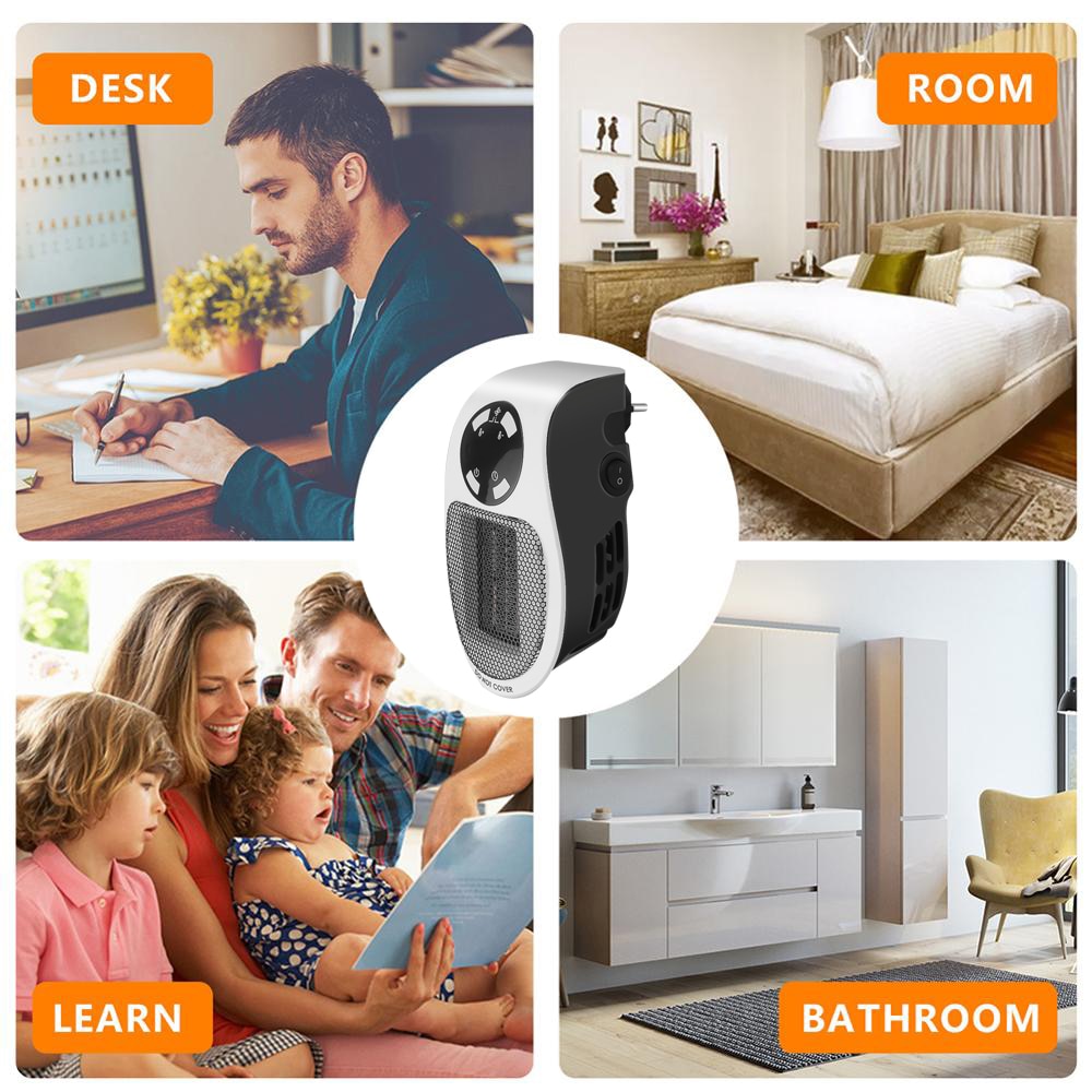 Compact 220V 500W Portable Electric Fan Heater