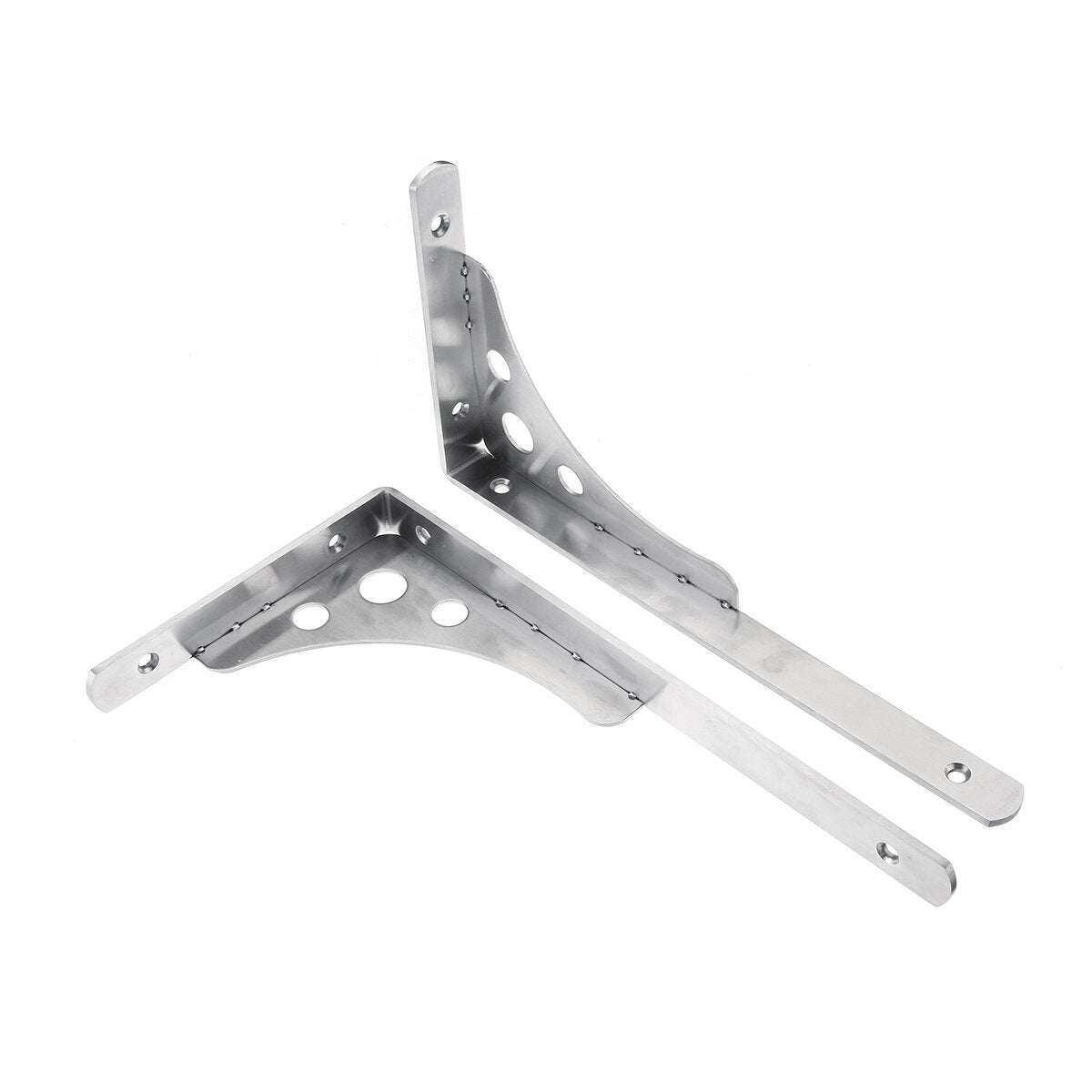 2Pcs Stainless Steel Wall Shelf Brackets Triangle Mount L Household Fixing Frames