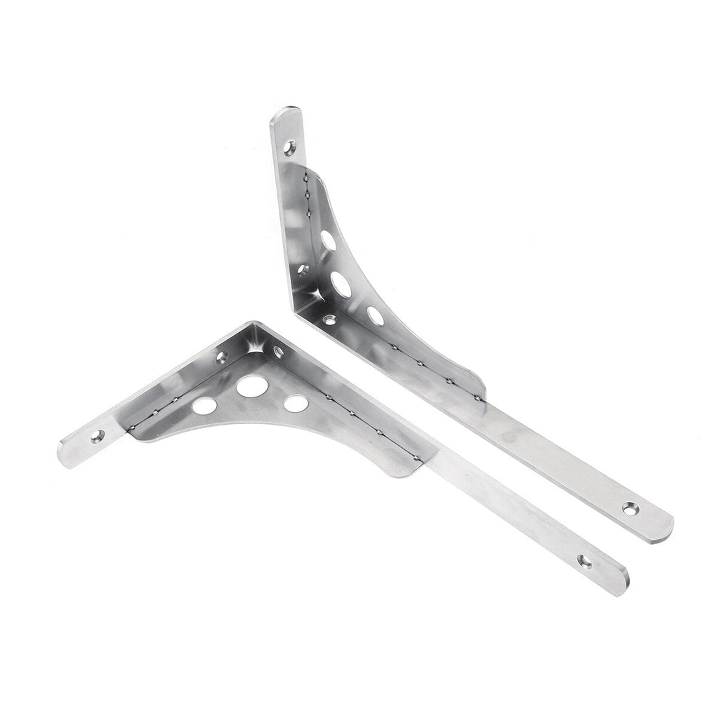 2Pcs Stainless Steel Wall Shelf Brackets Triangle Mount L Household Fixing Frames