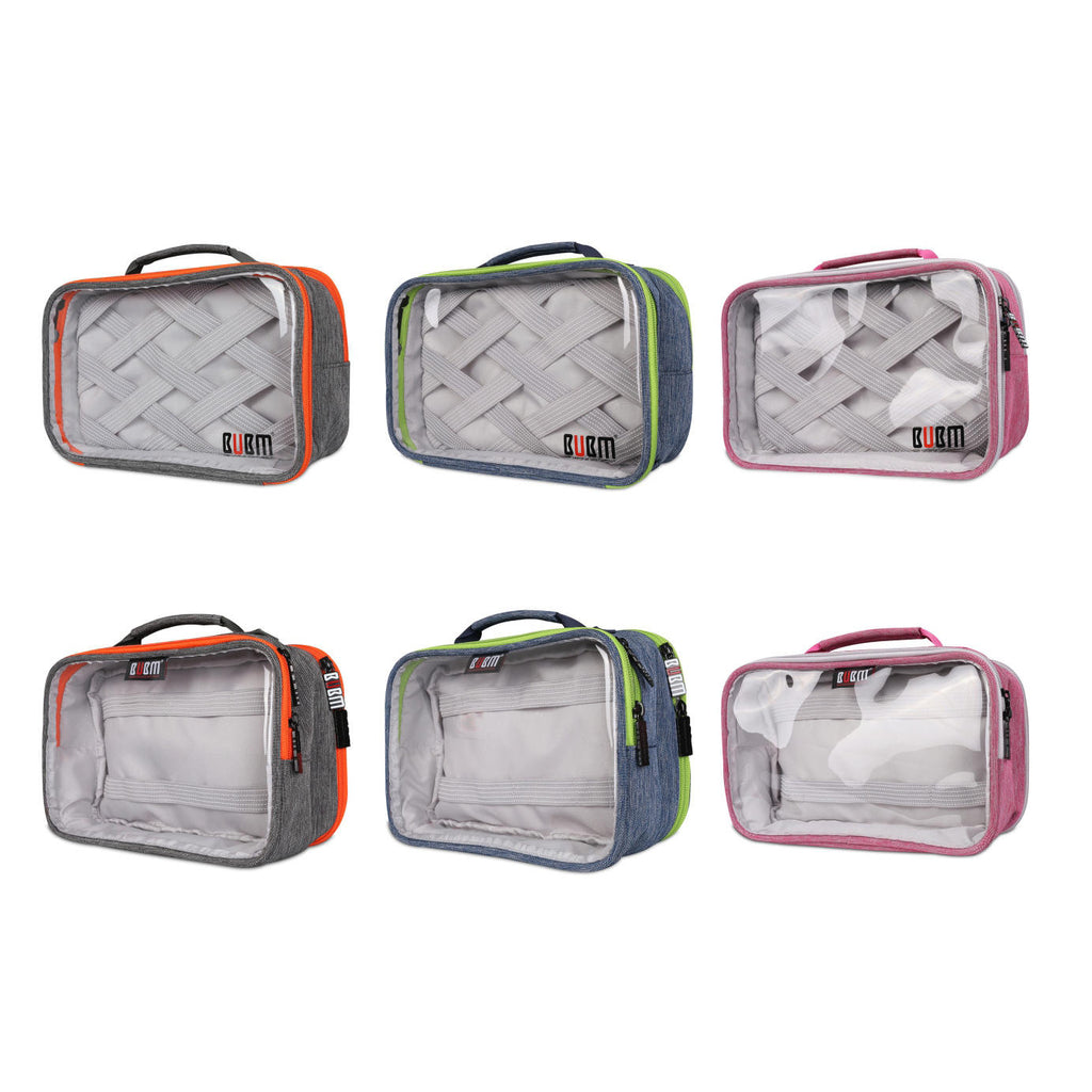 Multi-functional Portable Transparent Electronics Accessories Organizer Cosmetic Bag