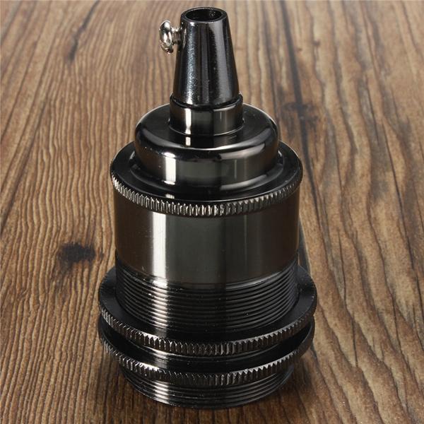 E27/E26 Copper Retro Edison Light Lamp Bulb Holder Socket Shade Rings Cord Grip