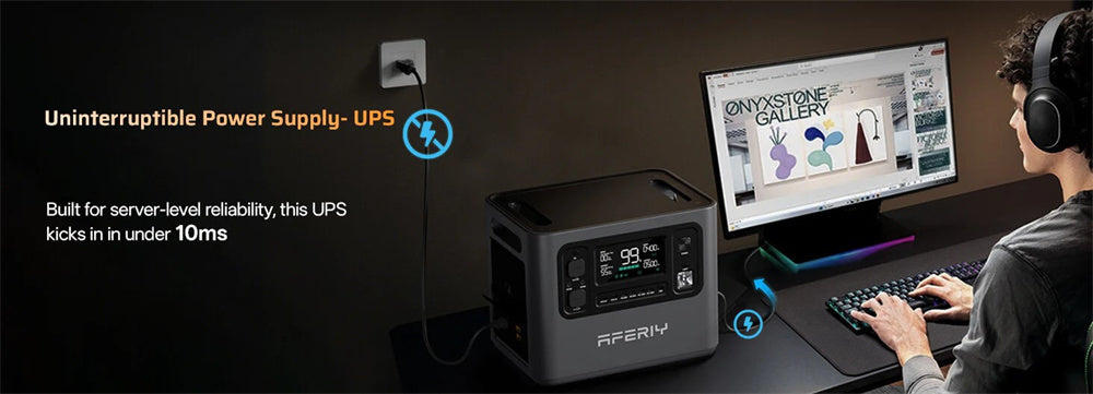 2800W 2048Wh LiFePO4 Portable Power Station, Optional Expansion Battery, 1200W Solar Input, App Control & UPS Backup