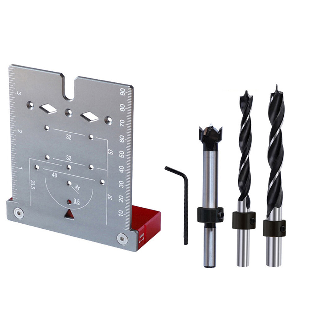 3-in-1 Punch Locator Board for Marking, Positioning & Line-Drawing - Durable Aluminum Alloy, Portable for Woodworking