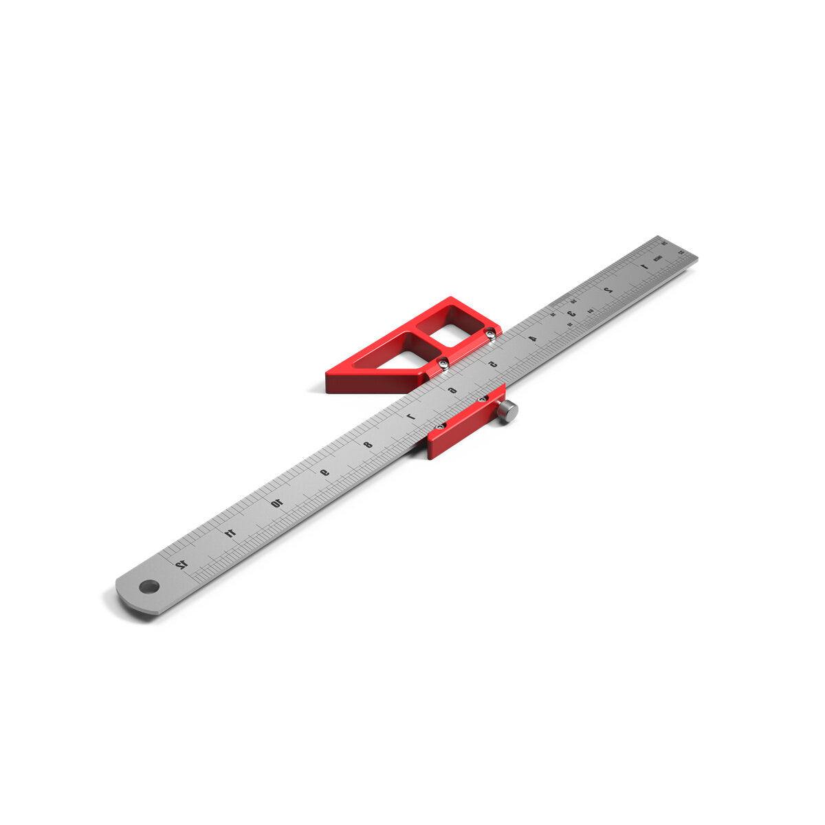 45/90° Scribing Ruler - Durable Aluminum Tool for Precision Line & Circle Drawing, Vertical Measurements, Compact Design