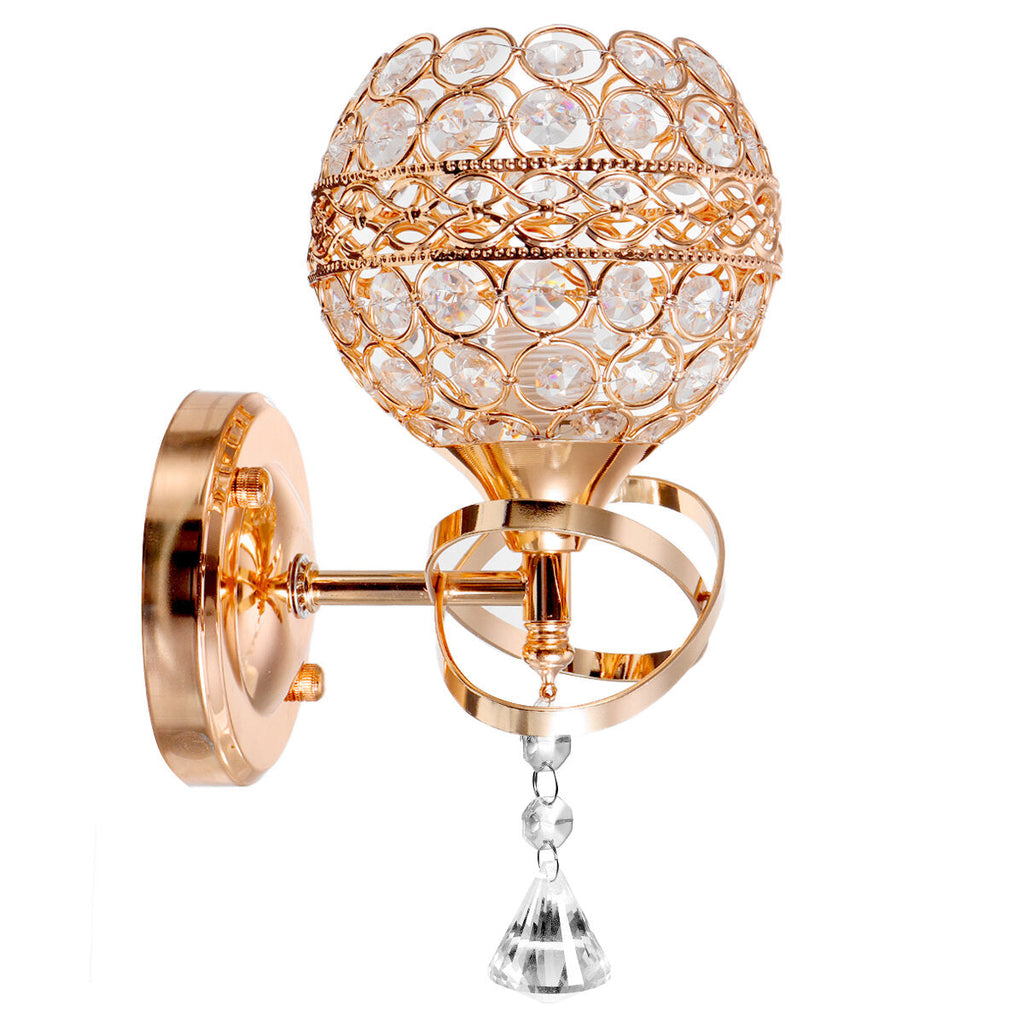 110-220V E14 Modern Chrome Crystal LED Wall Light Lamp Luxury Bedside Bedroom Home Decor Without Bulb
