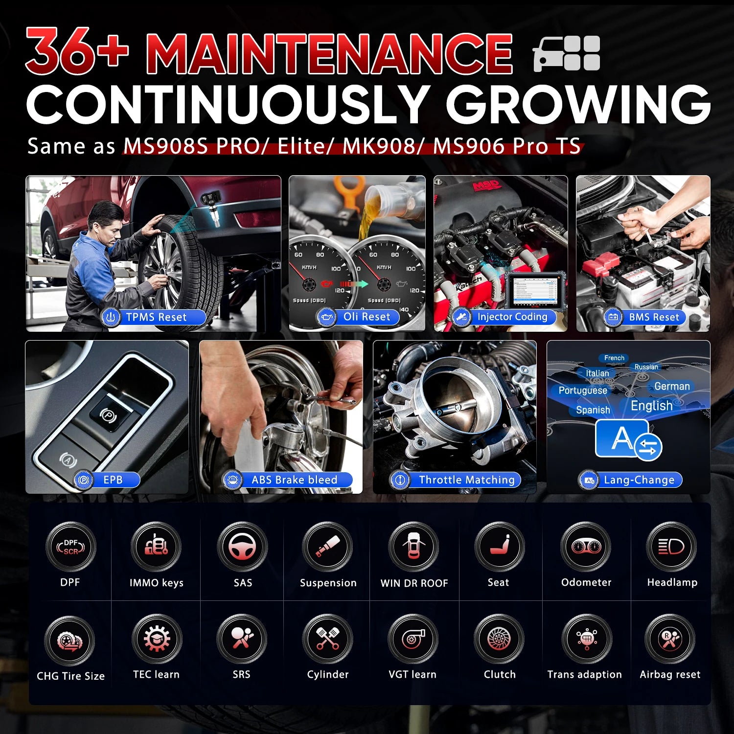 Car TPMS Diagnostic Tool Automotive Scanner w/ Full TPMS Fuction ECU Coding CAN FD DoIP K MK906PRO