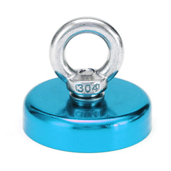 60x50mm 112KG Neodymium Recovery Magnet Red/Yellow/Blue Eyebolt Hook Magnet Metal Detector