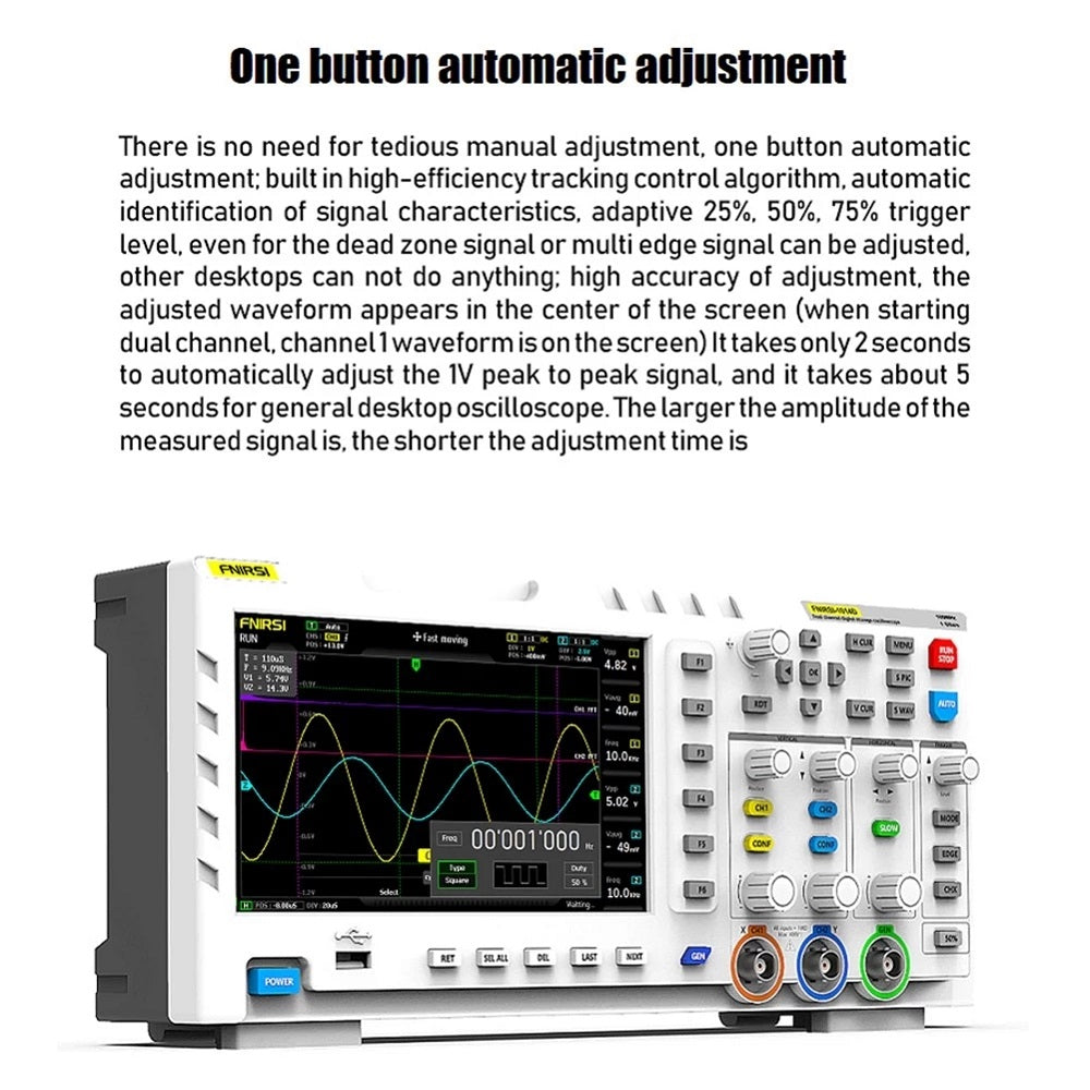 7 Inch TFT LCD Display Screen 2 In 1 Dual Channel Input Storage Oscilloscope Digital Signal Generator