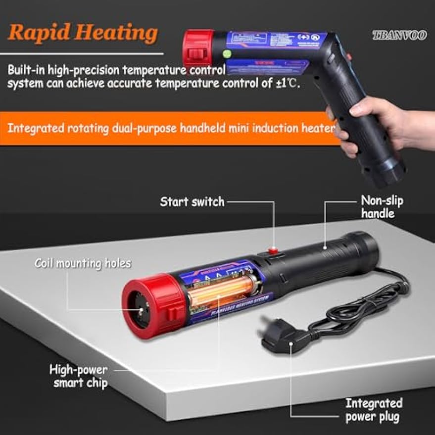 Greenzech ProHeat™ 1700W Magnetic Induction Heater Kit | Flameless Rusted Bolt Remover | with 4 Coils & Case