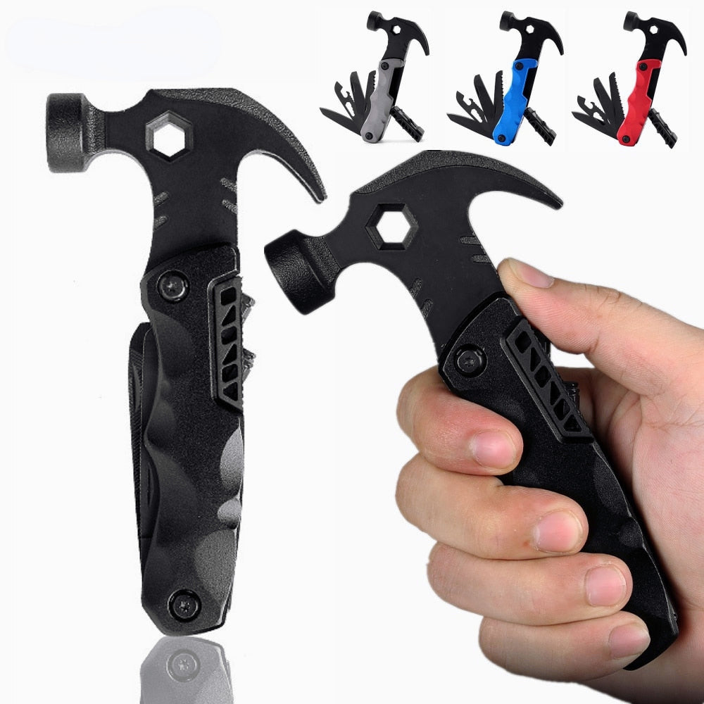 Multi Outdoor Camping Tools Adjustable Wrench/Car Multi-function Lifesaving Hammer Mini Pockets Multifunctional Tool