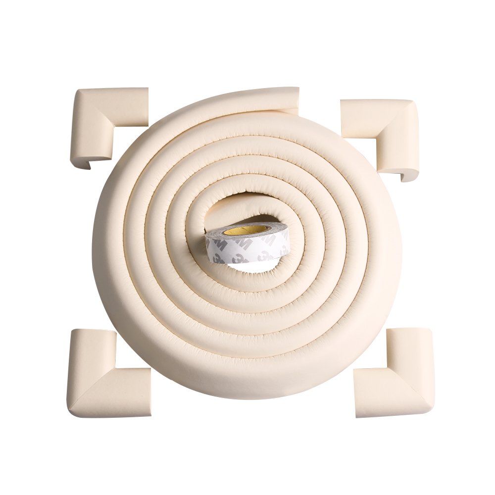 Corner Guards and Edge Guard - 2.2m / 7ft [ 6.5ft Edge Cushion + 4 Corner Cushion] Premium Childproofing Protector, Child Safety