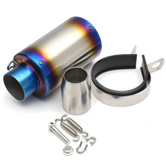 38-51mm Double Air Outlet Exhaust Muffler Pipe Motorcycle Carbon Stainless Steel