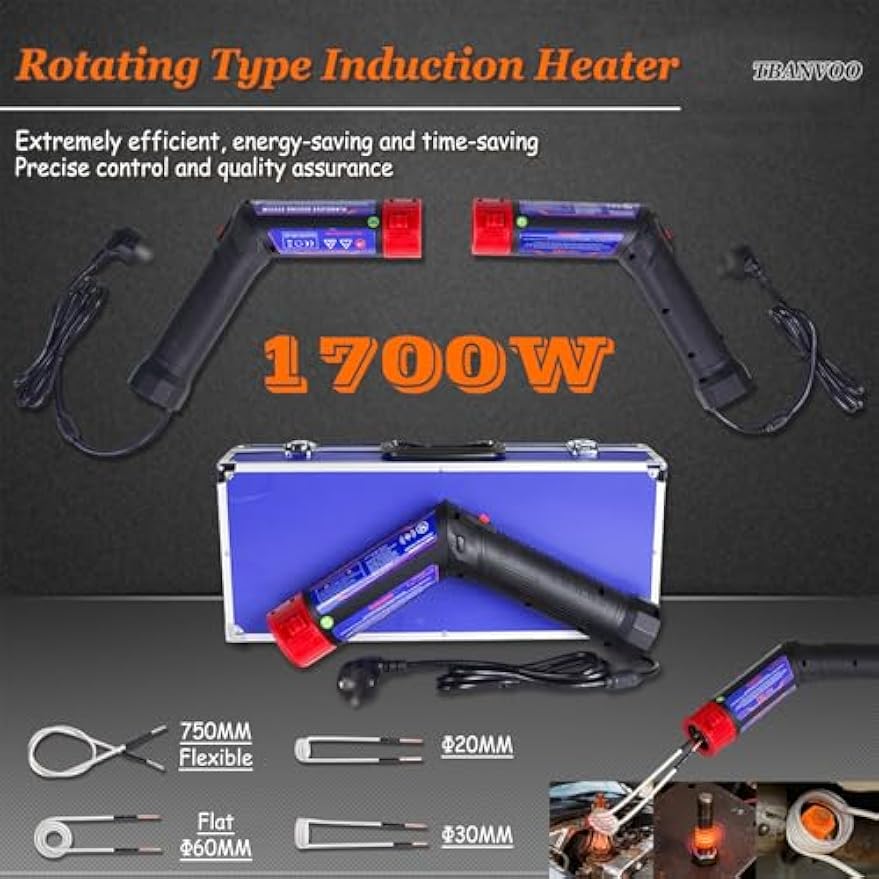 Greenzech ProHeat™ 1700W Magnetic Induction Heater Kit | Flameless Rusted Bolt Remover | with 4 Coils & Case