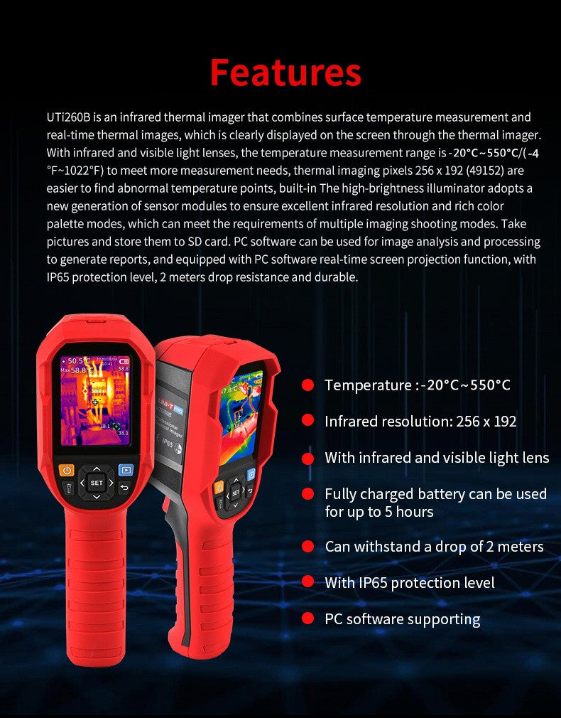GreenZech Industrial 260 Pro | 256x192 HD Thermal Imaging Camera | Professional Handheld Infrared Diagnostic Imager