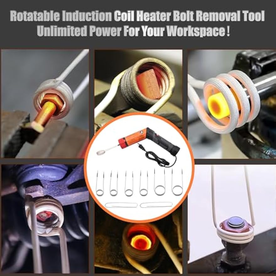 Greenzach ProFlex™ 1100W Magnetic Induction Heater Kit | Rotatable Handle for Tight Spaces | with 8-Piece Coil Set
